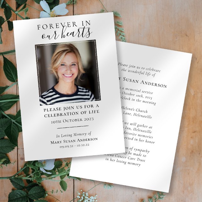 Invitación Por siempre | Celebración de la vida en el funeral (Subido por el creador)