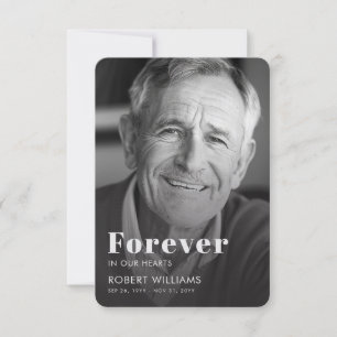 Invitación Por Siempre en Nuestros Corazones Memoria Foto Mod