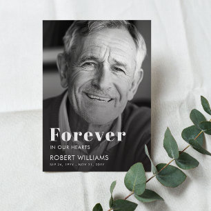 Invitación Por Siempre en Nuestros Corazones Memoria Foto Mod