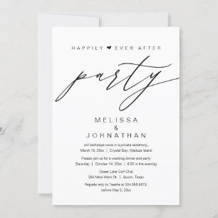 Invitación Por Siempre Felices, Fiesta de Boda Fugaz