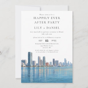 Invitación Por siempre feliz después de la boda de Miami
