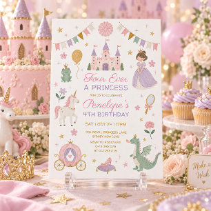 Invitación Por Siempre una Princesa: Cumpleaños de Cuento de 