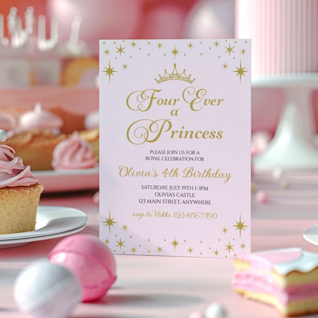 Invitación Por Siempre una Princesa Real 4º Cumpleaños (Subido por el creador)