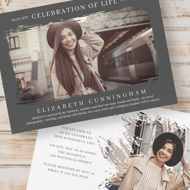 Invitación Por su celebración de la vida moderna y simple fot (Subido por el creador)