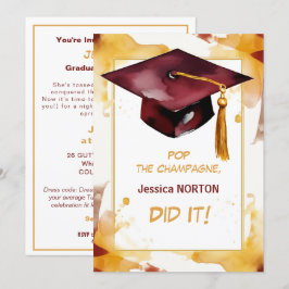 Invitación Por su 🎓 fiesta de graduación de Mortarboard