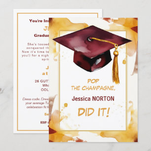 Invitación Por su 🎓 fiesta de graduación de Mortarboard