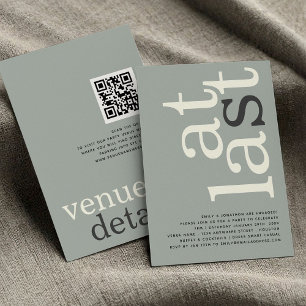 Invitación Por Último QR Code Sage Ivory Engagement Invitació