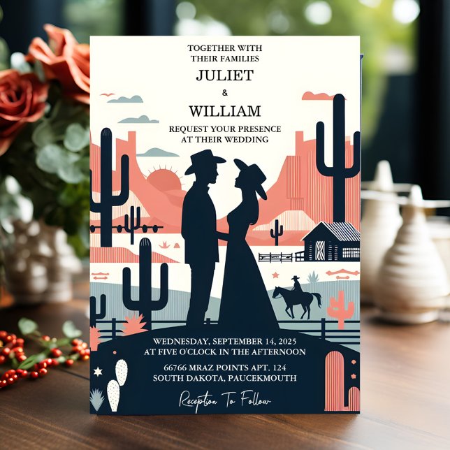 Invitación Por un Rodeo Desierto Retro Caballo Rústico Boda O (Subido por el creador)
