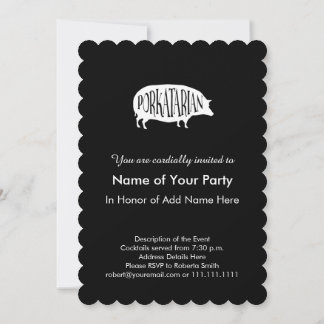 Invitación Porkatarian Vintage