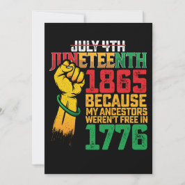 Invitación Porque mis antepasados no eran libres el 4 de juli