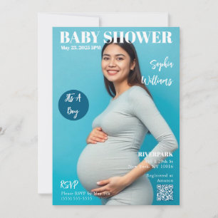 Invitación Portada de Baby Shower Magazine