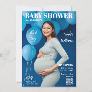 Invitación Portada de Baby Shower Magazine
