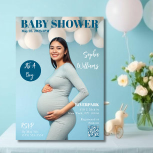 Invitación Portada de Baby Shower Magazine
