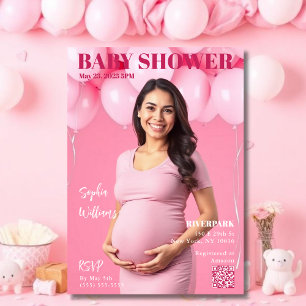 Invitación Portada de Baby Shower Magazine