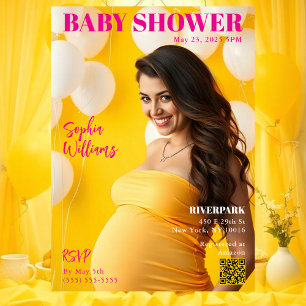 Invitación Portada de Baby Shower Magazine