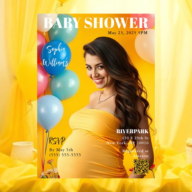 Invitación Portada de Baby Shower Magazine (Baby Shower Magazine Cover Invitation )