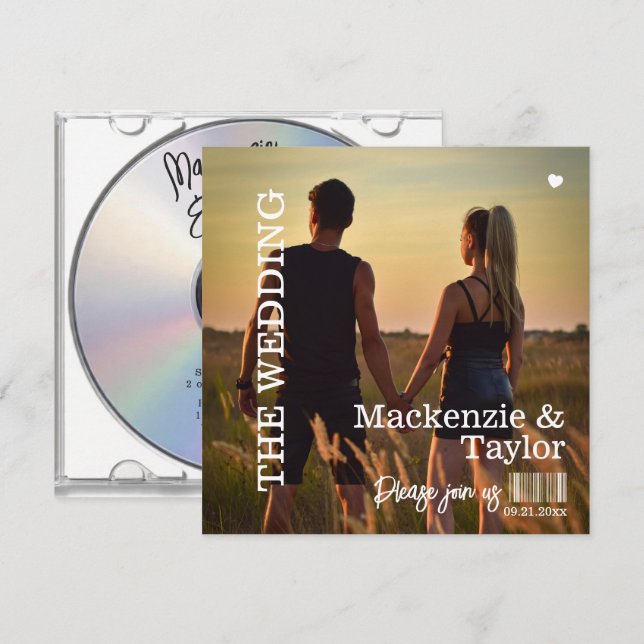 Invitación Portada de CD para Boda (Anverso / Reverso)