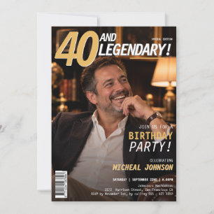 Invitación Portada de la revista 40 y legendario cumpleaños 4