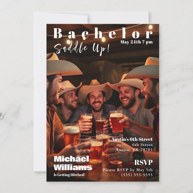 Invitación Portada de la revista Bacheler Country (Anverso)