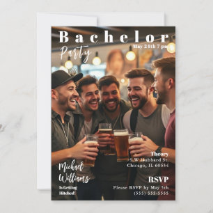 Invitación Portada de la revista Bacheler Party