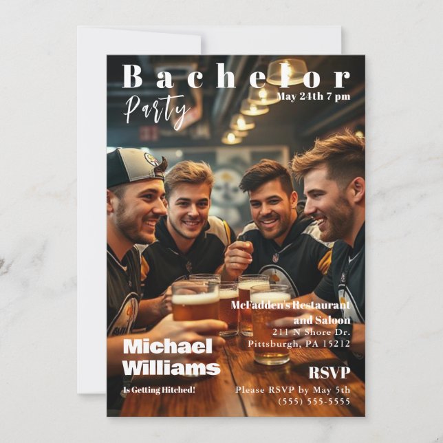 Invitación Portada de la revista Bacheler Party (Anverso)