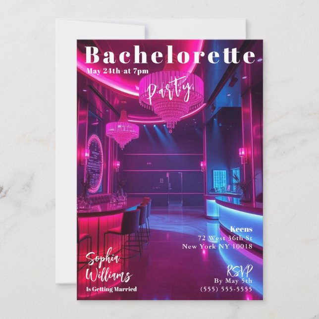 Invitación Portada de la revista Bachelorette Party (Anverso)