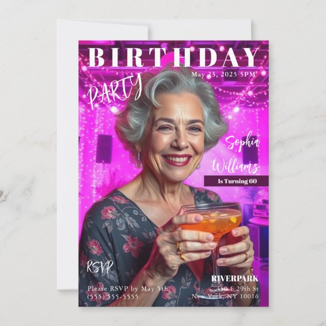 Invitación Portada de la revista Birday (Anverso)