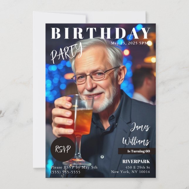 Invitación Portada de la revista Cumpleaños (Anverso)