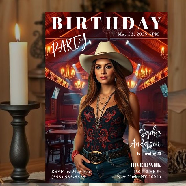 Invitación Portada de la revista Cumpleaños (Magazine Cover Country Birthday Invitation)