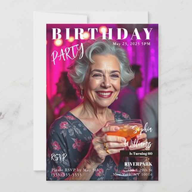 Invitación Portada de la revista Cumpleaños (Anverso)