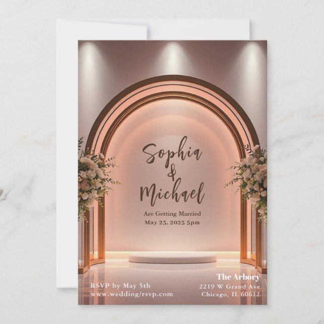 Invitación Portada de la revista de fondo boda (Anverso)