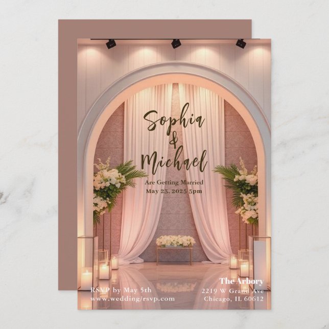 Invitación Portada de la revista de fondo boda (Anverso / Reverso)