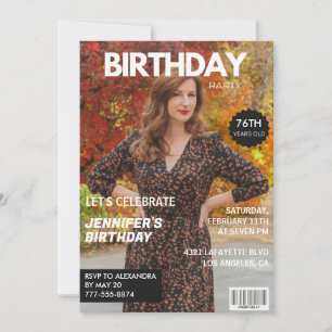 Invitación Portada de la revista de fotos para su 76 cumpleañ
