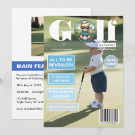 Invitación Portada de la revista de golf Foto de niño cumplea