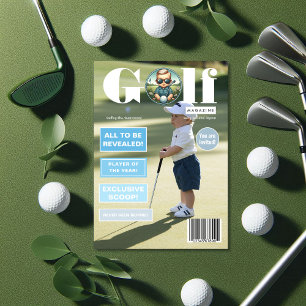 Invitación Portada de la revista de golf Foto de niño cumplea