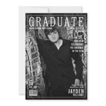 Portada de la revista de graduados divertida y tre