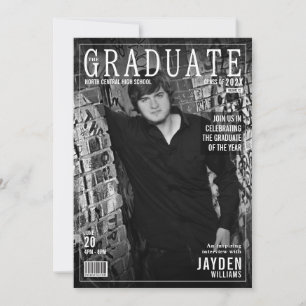 Invitación Portada de la revista de graduados divertida y tre