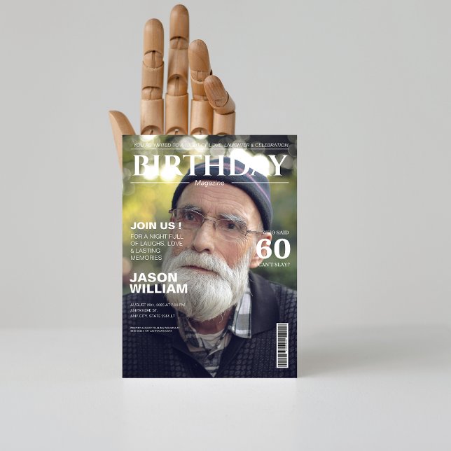 Invitación Portada de la revista de moda 60th Birthday party (Subido por el creador)