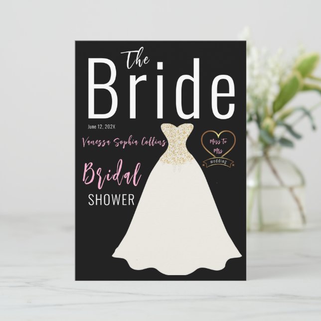 Invitación Portada de la revista Ducha de novias (Anverso de pie)
