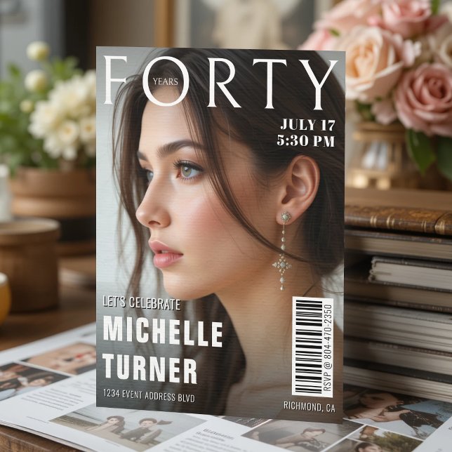 Invitación Portada de la revista Foto 40 Fiesta de cumpleaños (Subido por el creador)