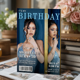 Invitación Portada de la revista Foto Fiesta de cumpleaños
