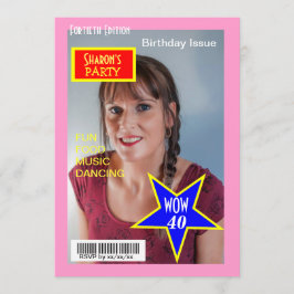 Invitación Portada de la revista Foto Partido de cumpleaños i