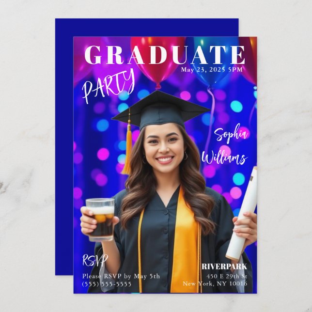 Invitación Portada de la revista Graduate (Anverso / Reverso)