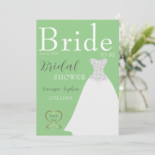 Invitación Portada de la revista moda Bridal Shower (Anverso de pie)