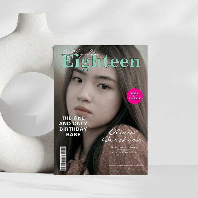 Invitación Portada de la revista moderna de 18 años (Subido por el creador)