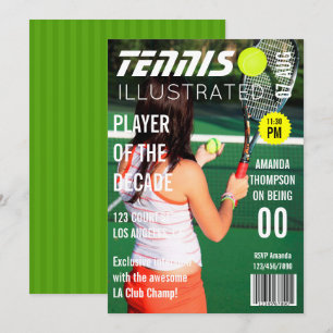 Invitación Portada de la revista Pic Celebrity Tennis Birday 