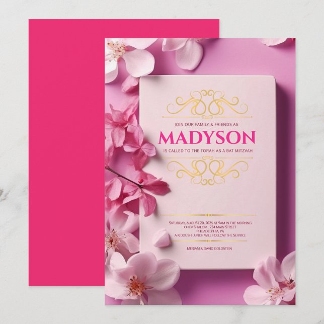 Invitación Portada de libro de historias rosas de época, Fies (Anverso / Reverso)