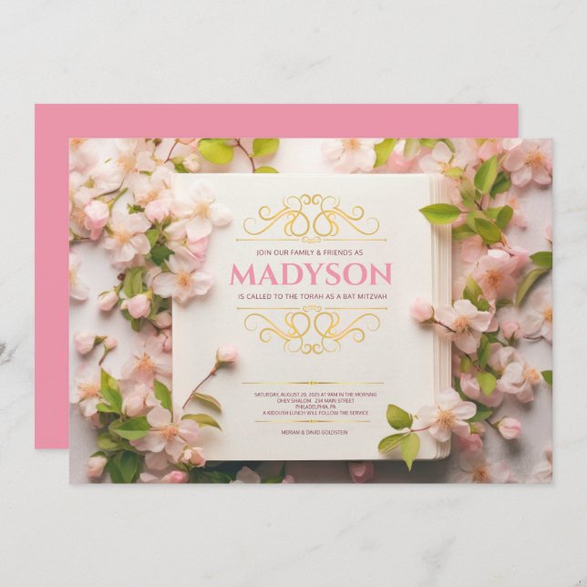 Invitación Portada de libro de historias rosas de época, Fies (Anverso / Reverso)