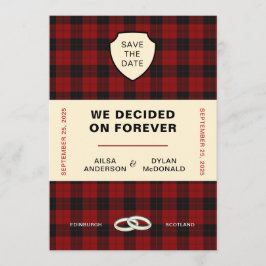 INVITACIÓN PORTADA DE LIBRO DE TARTÁN ESCOCÉS | GUARDA LA FEC