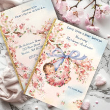 Portada de libro infantil antiguo Baby Shower Flor